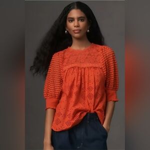 Athropologie Conditions Apply Bertha Top, Size Medium